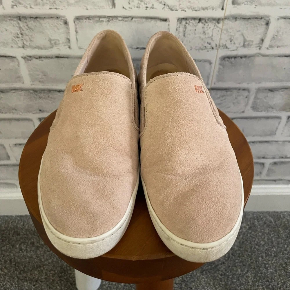 Women’s Michael Kors pink leather faux suede slip on loafer 7 - Picture 2 of 7